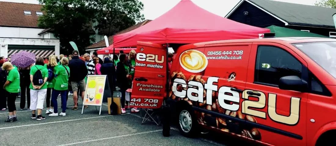 Cafe2U Franchise mobile coffee van at a community event