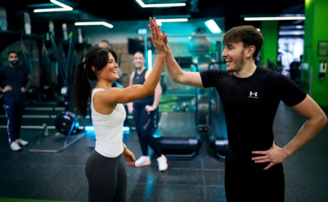Energie Fitness members celebrating after class