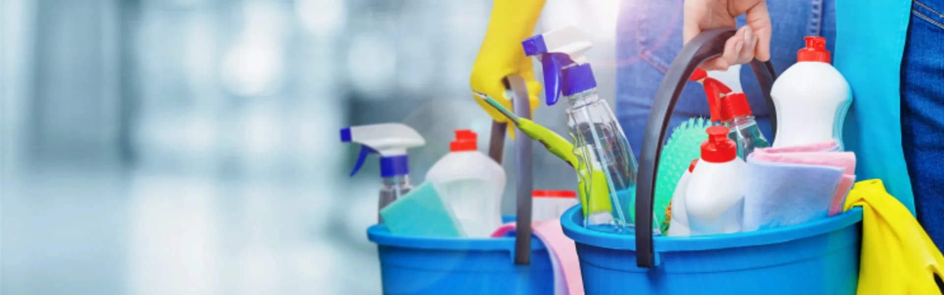 Professional cleaner polishing a surface in a modern office, representing cleaning franchise opportunities in the UK.